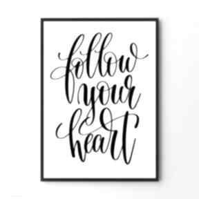 Plakat cytat 50x70 cm plakaty hogstudio, follow your heart, napis