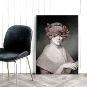 lady papaver 50x70 cm - kwiaty maki hogstudio plakat, plakaty, portret, sztuka, kobieta