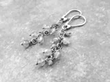 na łańcuchu - lahovska srebrna kolczyki, z kamieniami, z labradorytem, biżuteria, srebro