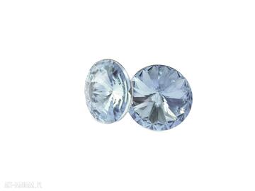 Kolczyki wkrętki swarovski rivoli aquamarine srebro 925 niebieskie molicka, sztyfty