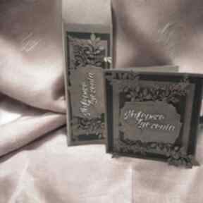 kartka plus etui na brązy kartkowelove zestaw ślubny - prezent na ślub, zamówienie, torebka