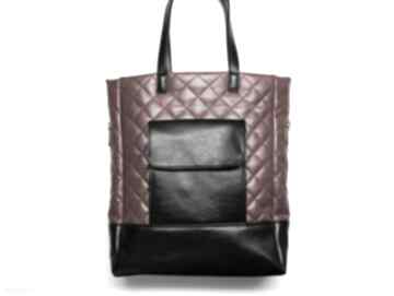 bag - bordo i czarny na ramię torebki niezwykle prezent, shopper, pikowana, codzienna