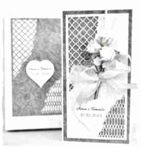 Karta ślubna w pudełku - personalizacja scrapbooking kartki wrzosowisko, ślub