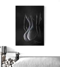 Obraz, akt do sypialni, 70x100 cm, kobiecy subtelny i zmysłowy, wykonany ręcznie art krystyna