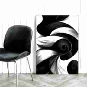 Biało czarna abstrakcja - plakat 61x91 cm plakaty hogstudio, do salonu, sypialni