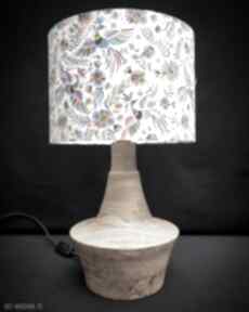 Lampa dębowa z abażurem blackwood lampa, drewno, sypialnia