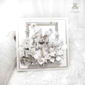 Kobieca kartka zimowo urodzinowa, urodziny "mum's love" gotowa scrapbooking lulaczkowo