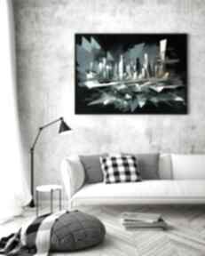Plakat metropolia - abstrakcja do salonu format 40x50 cm plakaty hogstudio, nowoczesny