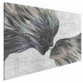 Obraz na płótnie - 120x80 cm 13502 vaku dsgn twarze, pocałunek, abstrakcja, linie, nowoczesny
