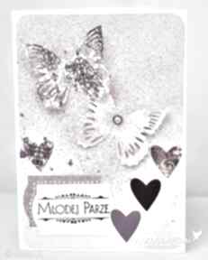 Młodej parze scrapbooking kartki wrzosowisko, ślub, śłubna, życzenia