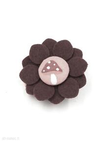 Spineczka do włosów wiśniowy kwiatek muchomorki dla dziecka momilio art