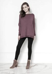 Oversize'ovy sweter z wiskozy, swe133 bordo swetry lanti urban fashion dzianinowa bluzka