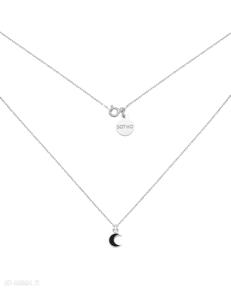 Srebrny naszyjnik z czarnym księżycem sotho, srebro, księżyc