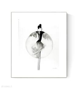 Grafika 40x50 cm wykonana ręcznie 3599760 dom art krystyna siwek obraz do salonu, czarno biała