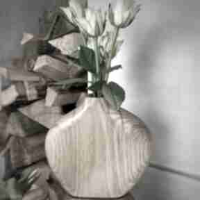 Drewniany wazon z dębu na suszone i świeże kwiaty wazony messto made by wood nowość, dekoracje