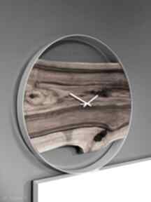 Biały zegar ścienny 50 cm styl nowoczesny, loft zegary cuda z drewna zegarek, duży