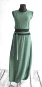 Green point kombinezon sukienka boho spodium folk spodnie letni