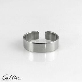 Gładka - srebrna obrączka 1900-49 caltha pierścionek, prosty męska