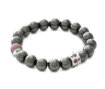 Steel hematite red point with crystal bead hematyt jadeit modna