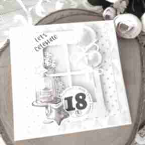 Kartka. Urodziny - 18 osiemnastka. Shaker box scrapbooking martitaland