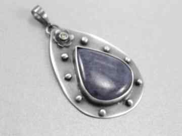 Lapis lazuli cyrkonia i srebro - wisior wisiorki chileart lapis