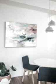 Obraz 80x100 abstrakcja szary mary akrylowy, roż