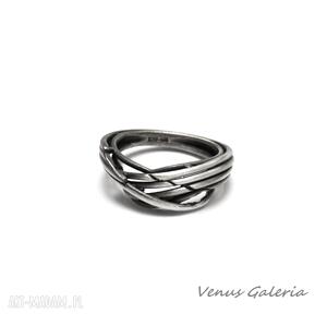 Linie - pierścionek srebrny venus galeria srebro, pierścionki, oksyda, biżuteria