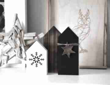 Pomysł na prezenty. 3 z dekoracje świąteczne wooden love domki, ceramiczna, gwiazda, choinka