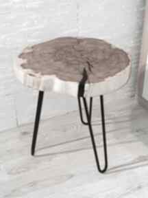 Stolik drewniany z żywicy epoksydowej - plaster klonu stoły sciete i pociete