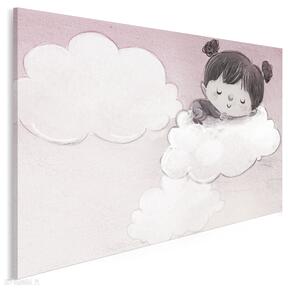 Obraz na płótnie dla dzieci dziewczynka chmurka - 120x80 cm 38601