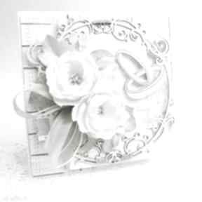 Kartka z kwiatami - w pudełku scrapbooking kartki marbella ślub