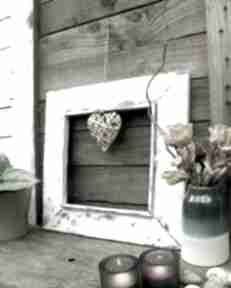 Drewniana rama, ręcznie malowana - biała ramki galeria fajny domek na lustro, na ścianę
