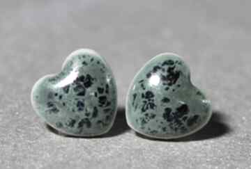 Hearts srebro 925 lama art kolczyki, ceramiczne, wkretki