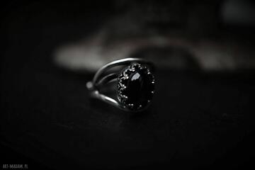 Pierścień z diopsydem dziki królik z minerałem, biżuteria, srebro, srebrny pierścionek