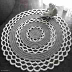 Dywan ze bawełnianego 120cm misz masz dorota sznurka, do salonu, pokoju, okrągły, szydełkowy