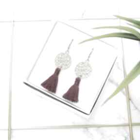 co pod choinkę. Z rozetki - burgundy złote ilovehandmade boho, z chwostami, na święta, pomysł