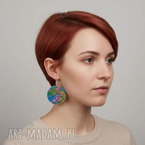 kolczyki - minaturowe obrazy, biżuteria prezent dla niej, malarstwo
