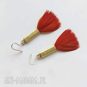 katarzyna kaminska piórko kolczyki mosiądz, zmatowione, oryginalny