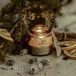 świeczniki świeca sojowa o korzenno - zimowym zapachu, aromaterapia dla niej