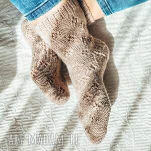 damskie skarpetki z alpaki ręcznie robione zimę, prezent