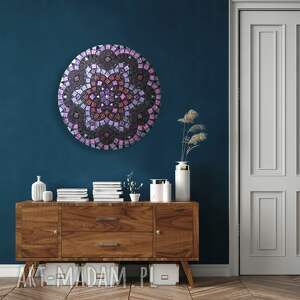 mandala fioletowoczarna mozaika, medytacja, układanka, dekoracja, obraz