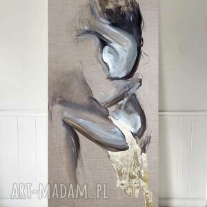 golden - 50x120, kobieta duży obraz, mężczyzna obrazy, obrazy