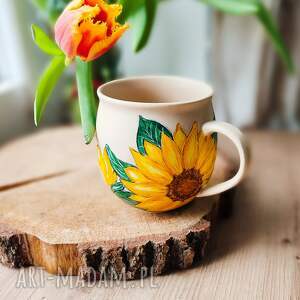 handmade kubki kubek ręcznie malowany słonecznik