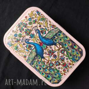 Prezent ręcznie malowane pudełko na biżuterię szkatułka PAW