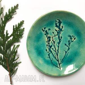 ręczne wykonanie ceramika roślinny talerzyk na biżuterię