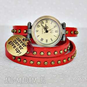 handmade zegarek motywujący czerwony