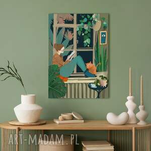 Nowoczesny obraz drukowany na płótnie „Wieczór przy oknie” format