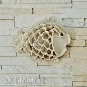 ażurowa ryba ceramiczna, dekoracja pokoju, dekor na ścianę, prezent dla niej