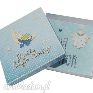 handmade scrapbooking kartki kartka w pudełku chrzest święty