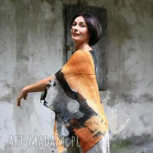 handmade poncho ponczo tygrysek